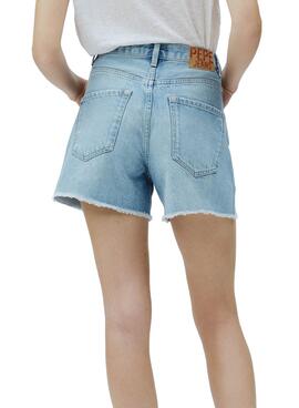 Short Pepe Jeans Rachel Bleu Claro pour Femme