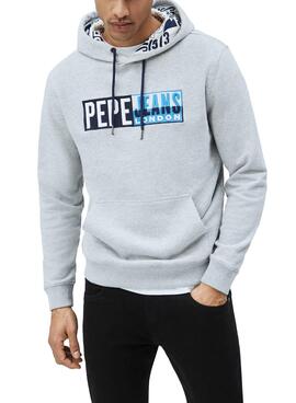 Sweat Pepe Jeans Harvey Gris pour Homme