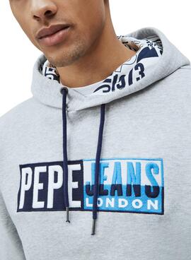 Sweat Pepe Jeans Harvey Gris pour Homme