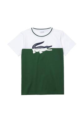 T-Shirt Lacoste Imprimé bicolore Vert pour Garçon