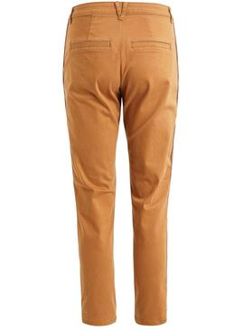 Pantalon Vila Chino Camel Femme 