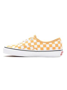 Baskets Vans Authentic Checkerboard Jaune