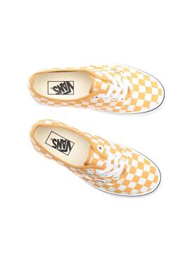 Baskets Vans Authentic Checkerboard Jaune