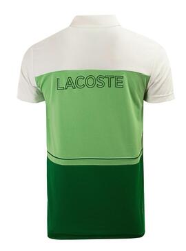 Polo Lacoste Sport Piqué Couleur Block Vert Homme