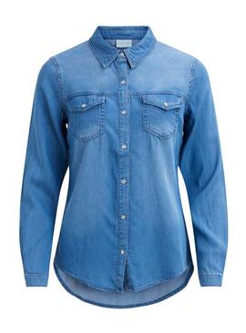 Chemise Vila Vibista Denim Blue Femme