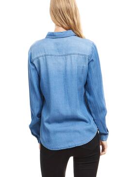 Chemise Vila Vibista Denim Blue Femme