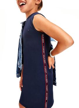 Robe Tommy Hilfiger Tape Sports Bleu pour Fille