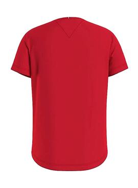 T-Shirt Tommy Hilfiger Essential Rouge pour Fille