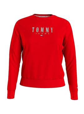 Sweat Tommy Jeans Essencial Logo Rouge Femme