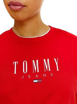 Sweat Tommy Jeans Essencial Logo Rouge Femme