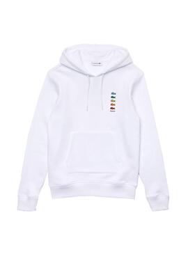 Sweat Lacoste Polaroid Blanc pour Homme