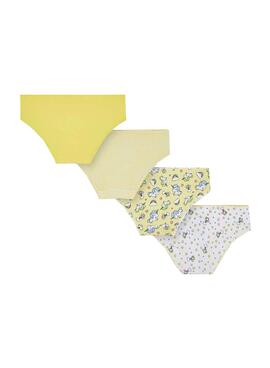 Lot de 4 slips Mayoral Jaune pour Fille