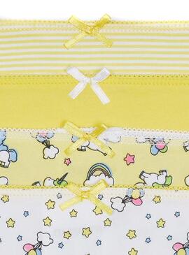 Lot de 4 slips Mayoral Jaune pour Fille