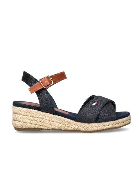 Sandales Tommy Hilfiger Rope Wedge Bleu marine Fille