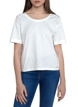 T-Shirt Pepe Jeans Belinda Blanc pour Femme