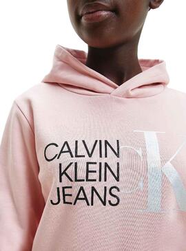 Sweat Logo hybride Calvin Klein Rosa pour Fille