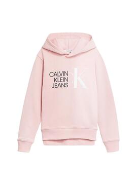 Sweat Logo hybride Calvin Klein Rosa pour Fille