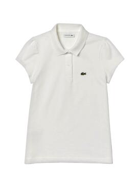 Polo Lacoste Enfants Basic Blanc pour Fille