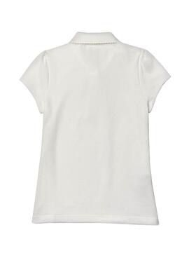 Polo Lacoste Enfants Basic Blanc pour Fille