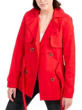 Trench Naf Naf Buttons Rouge pour Femme