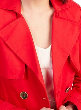 Trench Naf Naf Buttons Rouge pour Femme