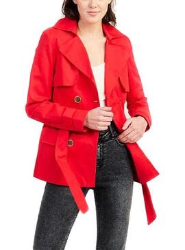 Trench Naf Naf Buttons Rouge pour Femme