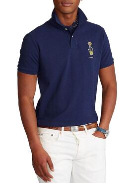 Polo Polo Ralph Lauren Bear Logo Bleu marine