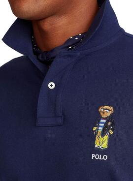 Polo Polo Ralph Lauren Bear Logo Bleu marine