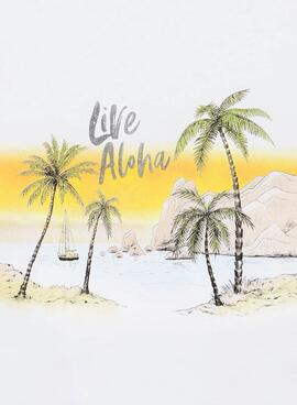 T-Shirt Mayoral Live Aloha Blanc pour Fille