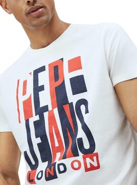 T-Shirt Pepe Jeans Davy Blanc pour Homme