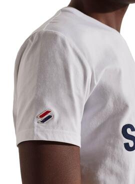 T-Shirt Superdry Sportstyle Classic Blanc Homme