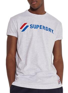 T-Shirt Superdry Sportstyle Applique Gris Homme