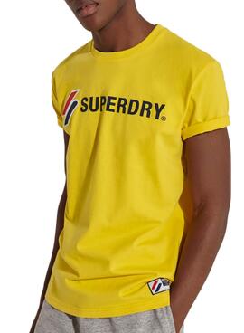 T-Shirt Superdry Sportstyle Applique Jaune 