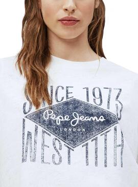 T-Shirt Pepe Jeans Alex Blanc pour Femme