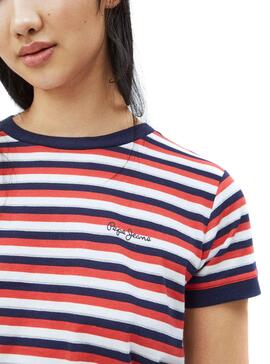 T-Shirt Pepe Jeans Bethany Rouge pour Femme