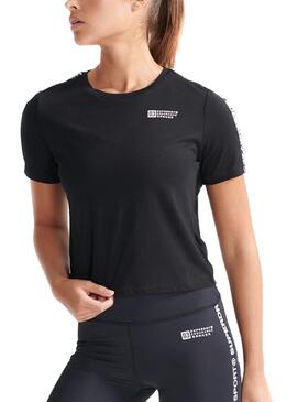 T-Shirt Superdry Gymtech Taped Noire pour Femme