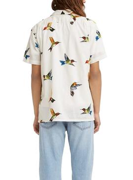 Chemise Levis Cubano Bird Blanc pour Homme