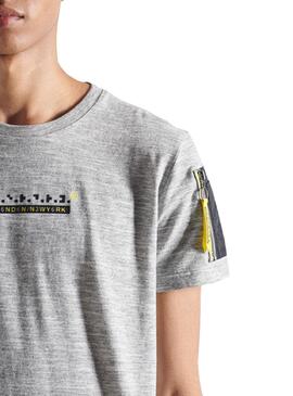 T-Shirt Superdry Tech Code Gris pour Homme