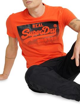 T-Shirt Superdry Halftone Orange pour Homme