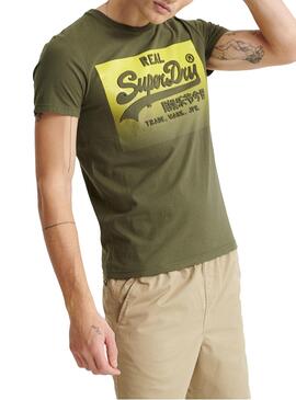 T-Shirt Superdry Halftone Vert pour Homme
