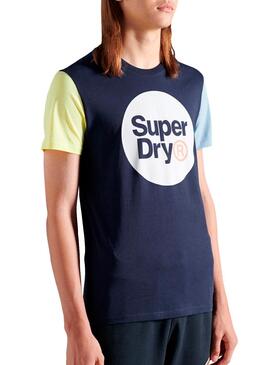 T-Shirt Superdry Collective Print Bleu marine Homme