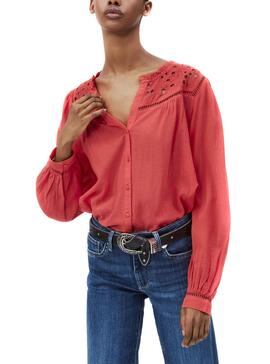 Chemise Pepe Jeans Carina Rouge pour Femme