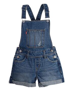 Salopette Levis Shortall Bleu Denim pour Fille