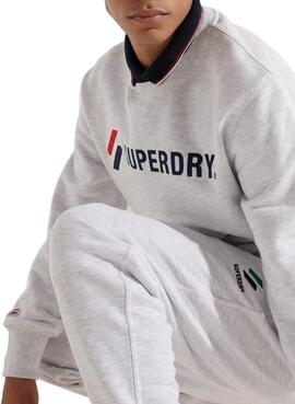 Sweat Superdry Sport style Gris pour Homme