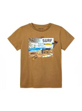 T-Shirt Mayoral Surf Playa Marron pour Garçon