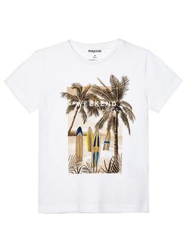 T-Shirt Mayoral Weekend Vibes Blanc pour Garçon