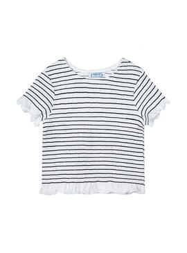 T-Shirt Mayoral Nid d'abeille Blanc pour Fille