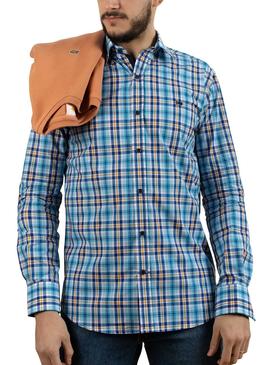 Chemise Klout Madras Bleu pour Homme