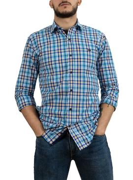 Chemise Klout Madras Bleu pour Homme