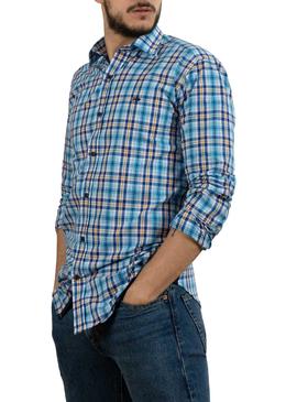 Chemise Klout Madras Bleu pour Homme